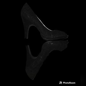 Classic Black Peep Toe Heels
